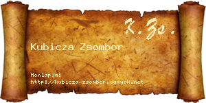 Kubicza Zsombor névjegykártya